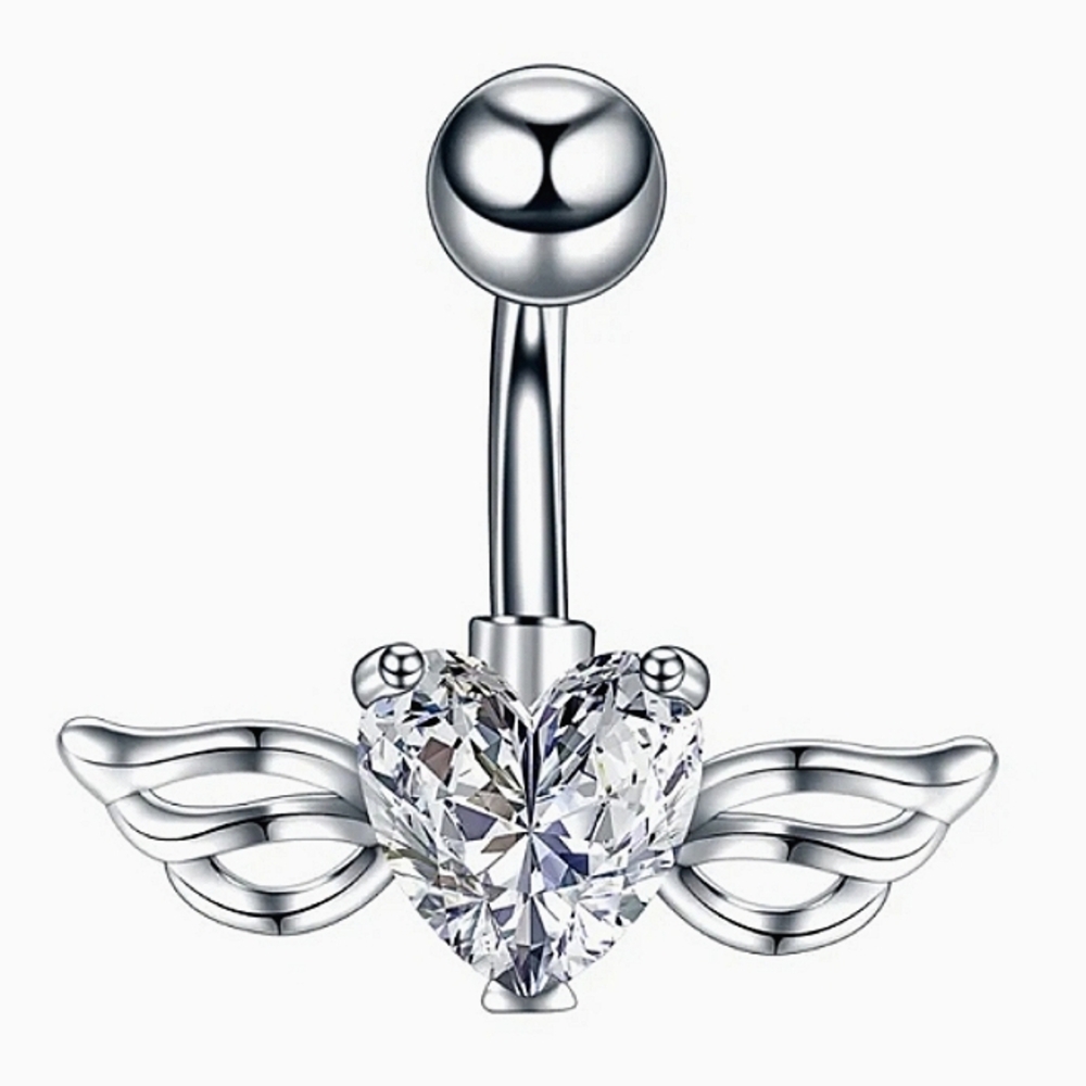 Angel Heart + Wings Belly Ring Tribal